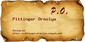 Pittinger Orsolya névjegykártya
