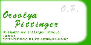 orsolya pittinger business card